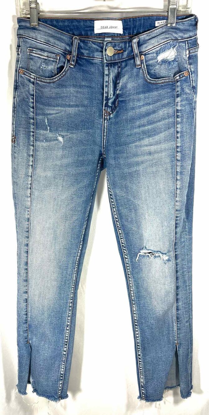 Dear John Size 27=4 Denim Split Hem Distressed Premium Denim Jeans